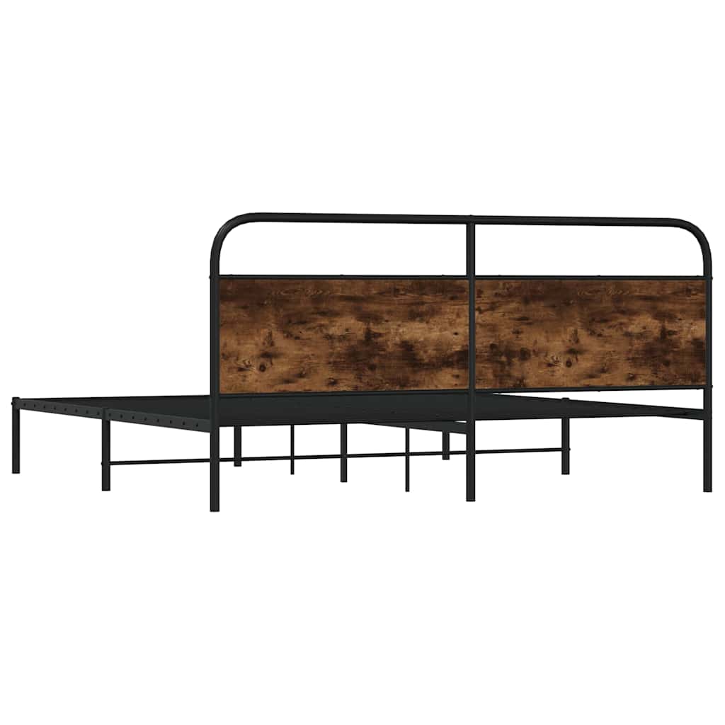 Metalni okvir kreveta bez madraca boja hrasta 180x200 cm