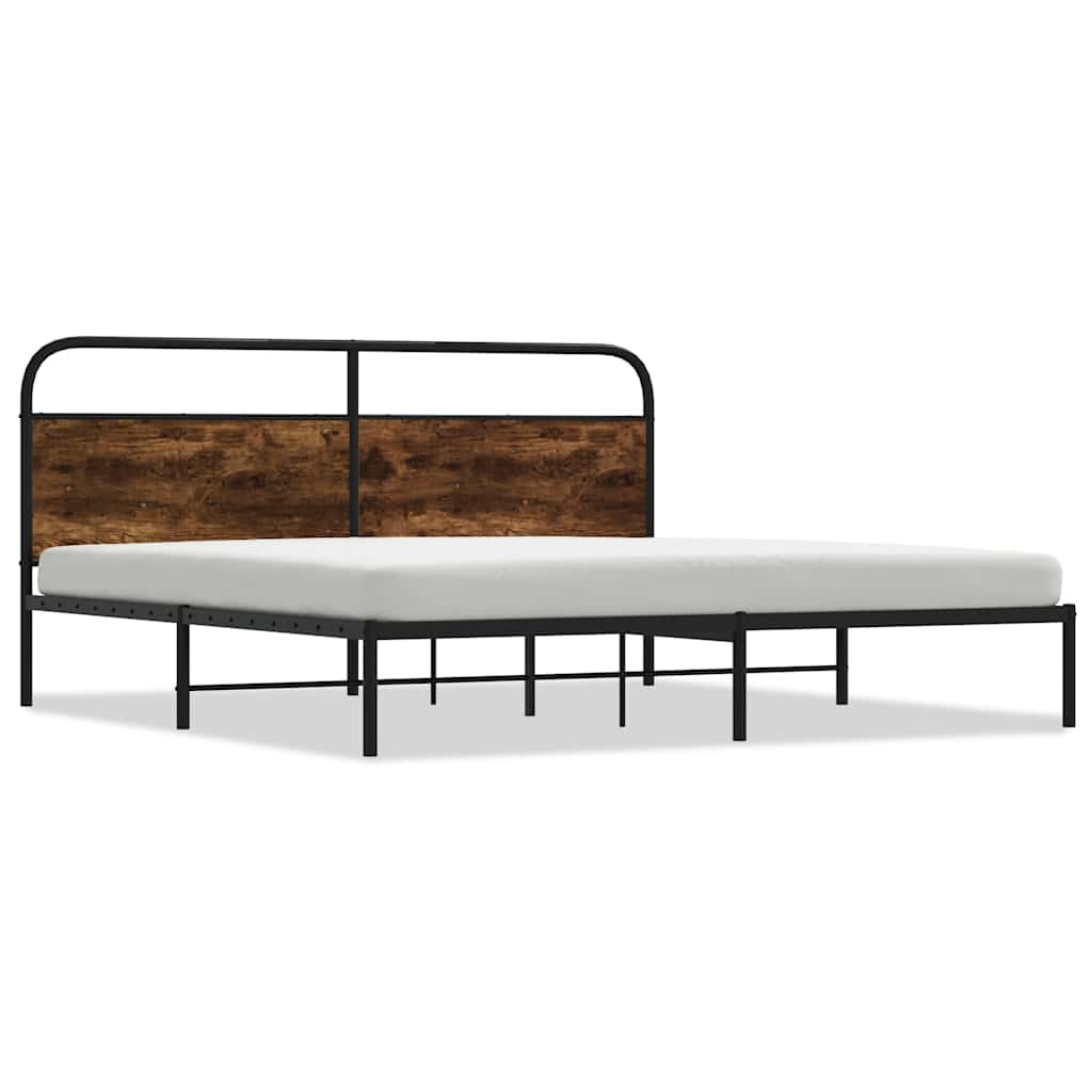 Metalni okvir kreveta bez madraca boja hrasta 183x213 cm