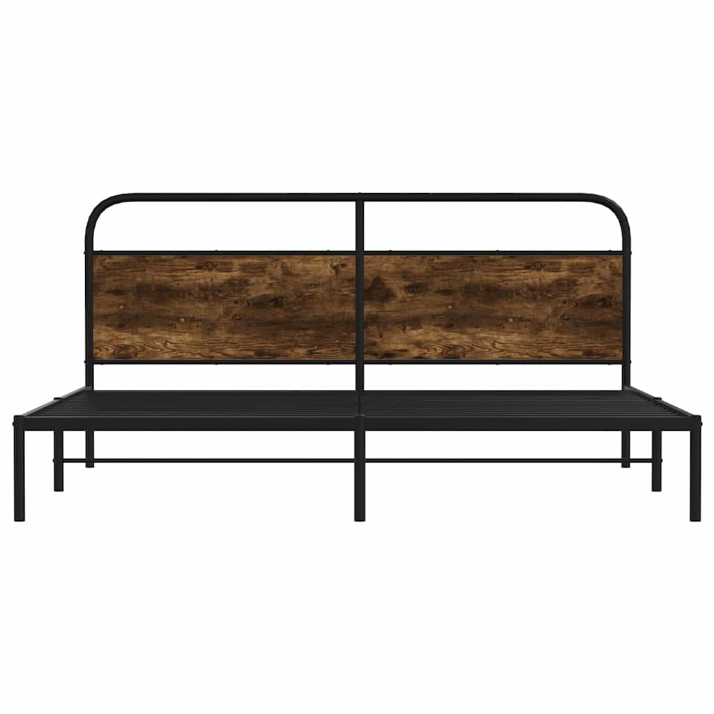 Metalni okvir kreveta bez madraca boja hrasta 183x213 cm