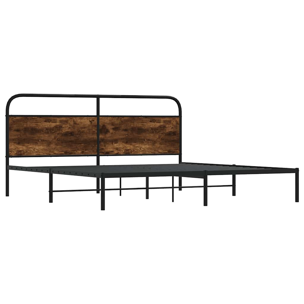Metalni okvir kreveta bez madraca boja hrasta 200x200 cm