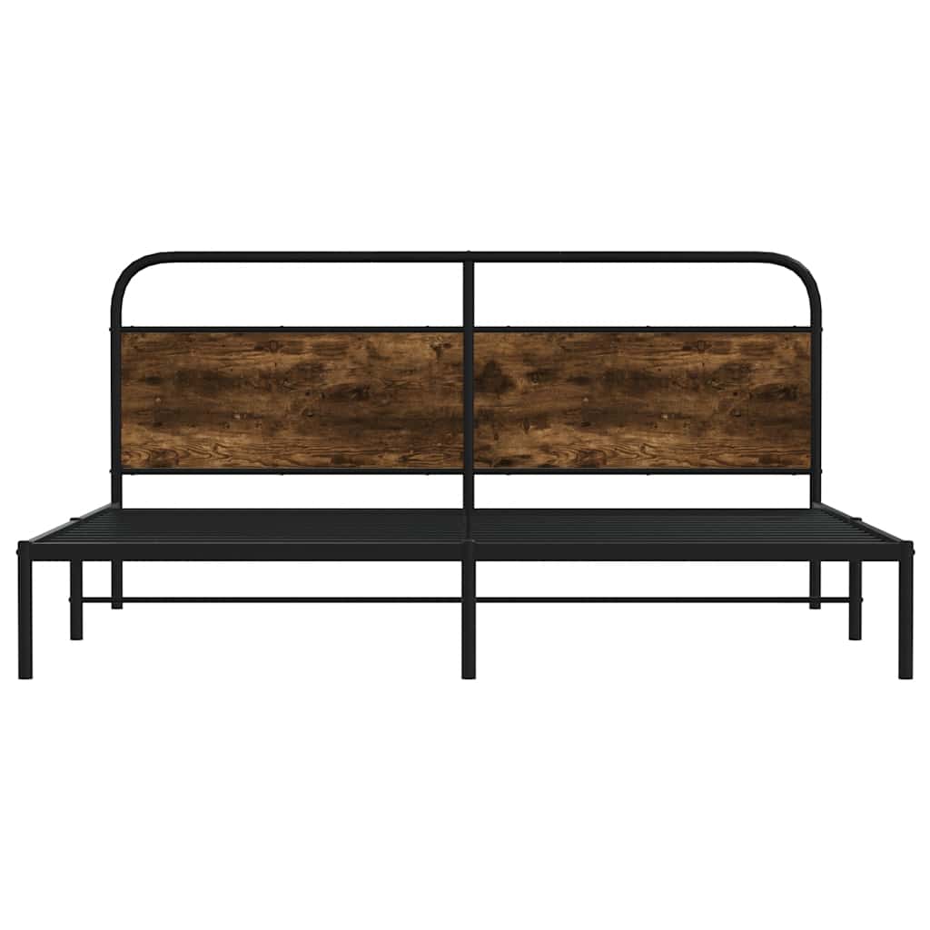 Metalni okvir kreveta bez madraca boja hrasta 200x200 cm