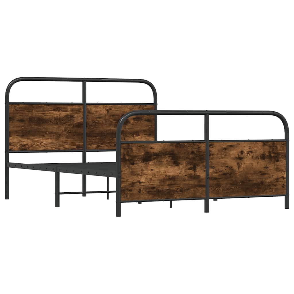 Metalni okvir kreveta bez madraca boja hrasta 137x190 cm