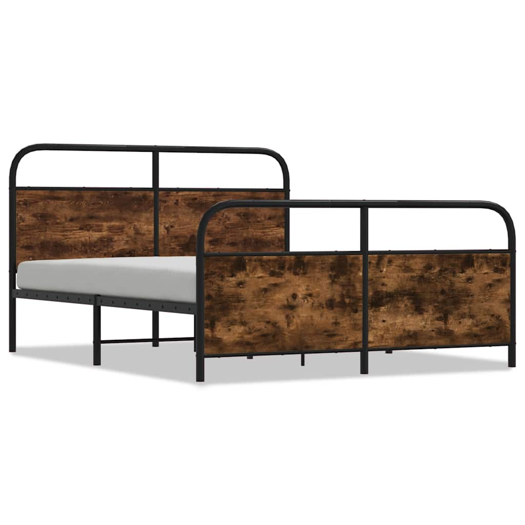 Metalni okvir kreveta bez madraca boja hrasta 150 x 200 cm