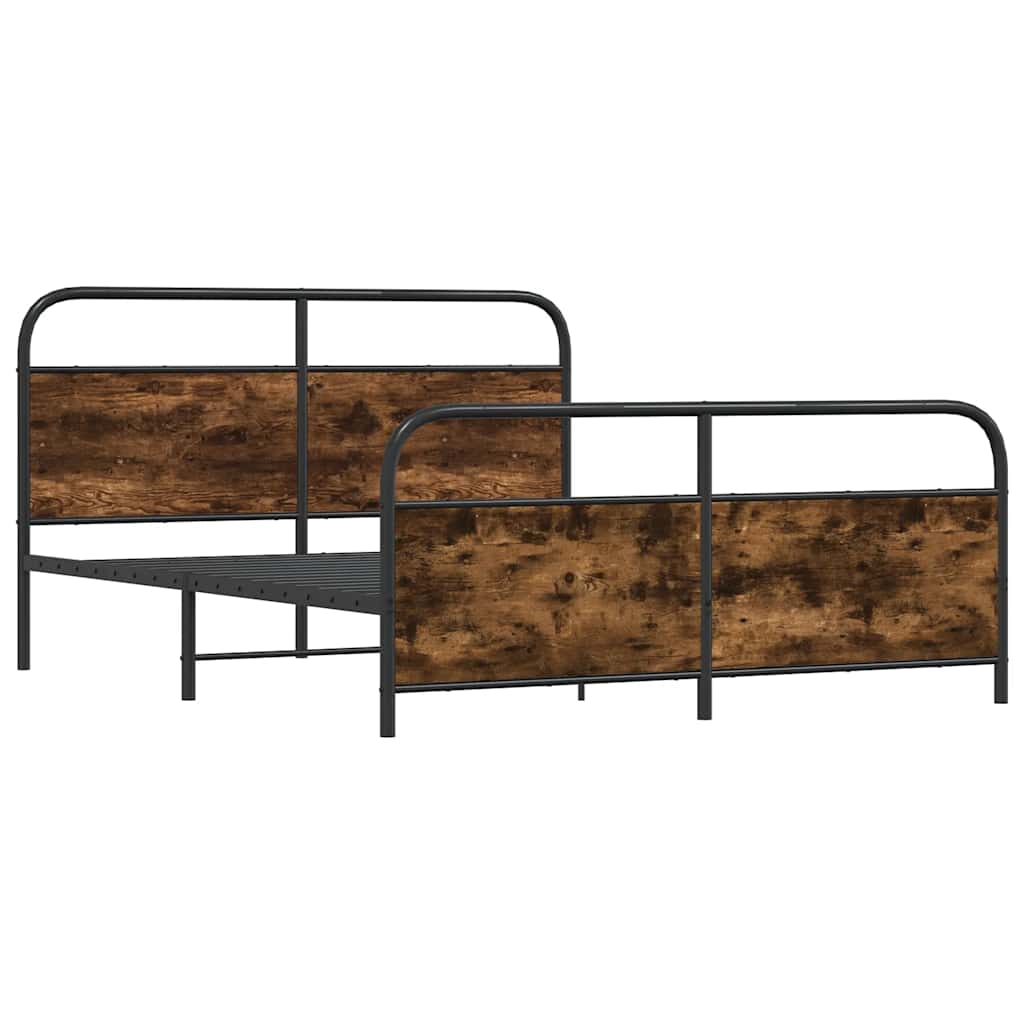 Metalni okvir kreveta bez madraca boja hrasta 150 x 200 cm