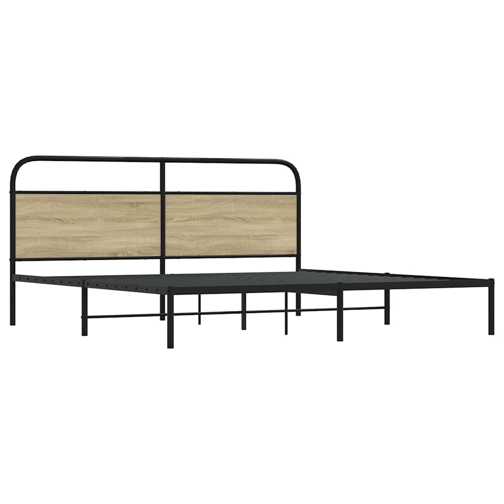 Metalni okvir kreveta bez madraca boja hrasta sonome 200x200 cm