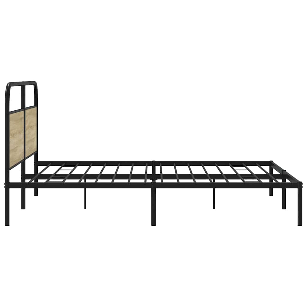Metalni okvir kreveta bez madraca boja hrasta sonome 200x200 cm