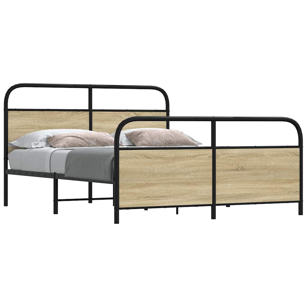 Metalni okvir kreveta bez madraca boja hrasta sonome 150x200 cm