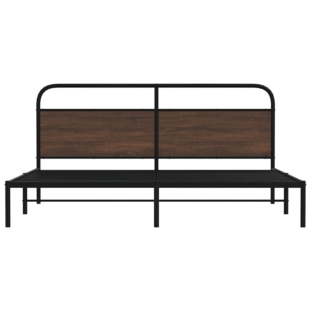 Metalni okvir kreveta bez madraca smeđa boja hrasta 183x213 cm
