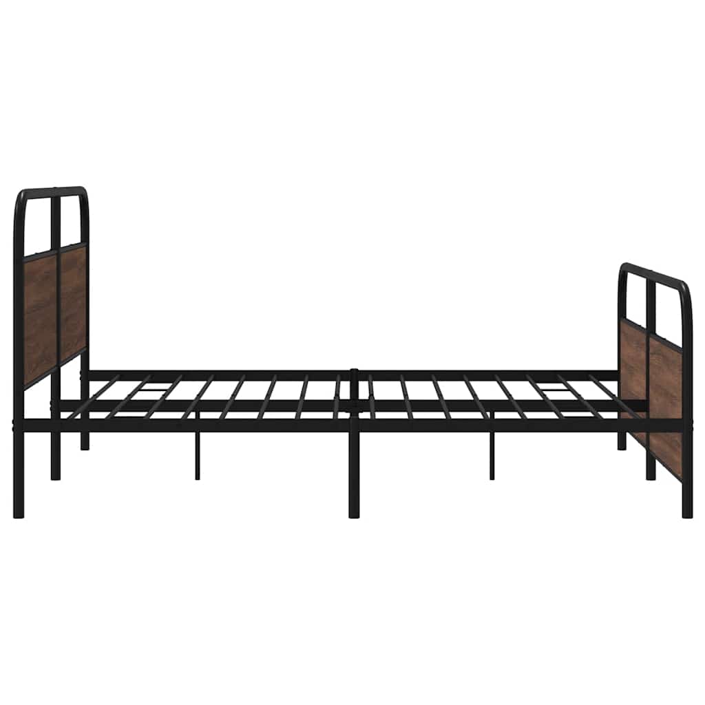 Metalni okvir kreveta bez madraca smeđa boja hrasta 200x200 cm