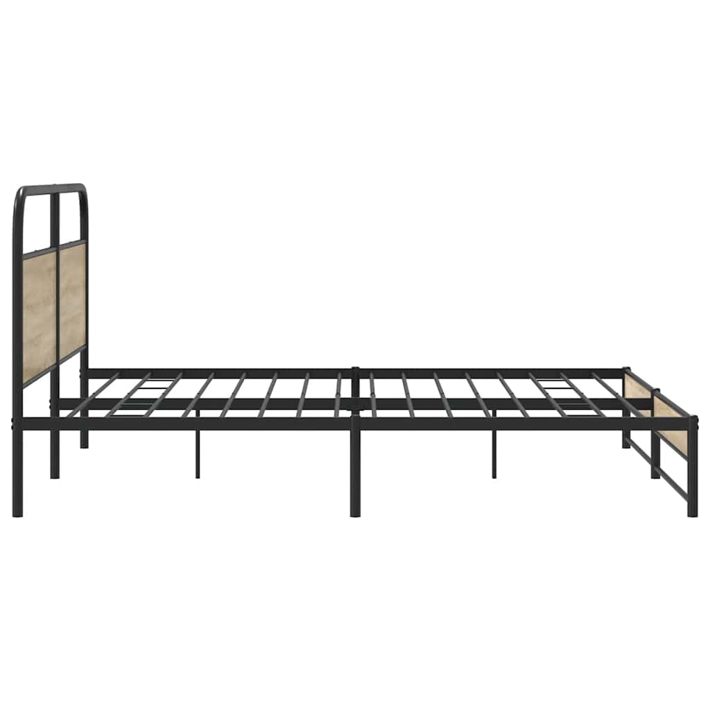 Metalni okvir kreveta bez madraca boja hrasta 183x213 cm