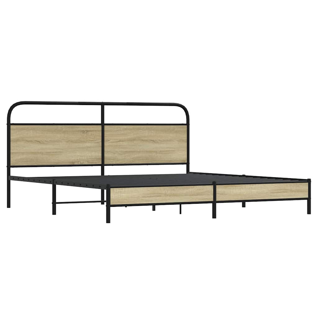 Metalni okvir kreveta bez madraca boja hrasta sonome 180x200 cm