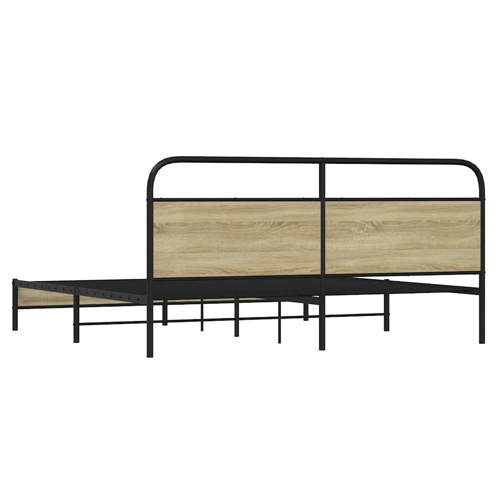 Metalni okvir kreveta bez madraca boja hrasta sonome 180x200 cm