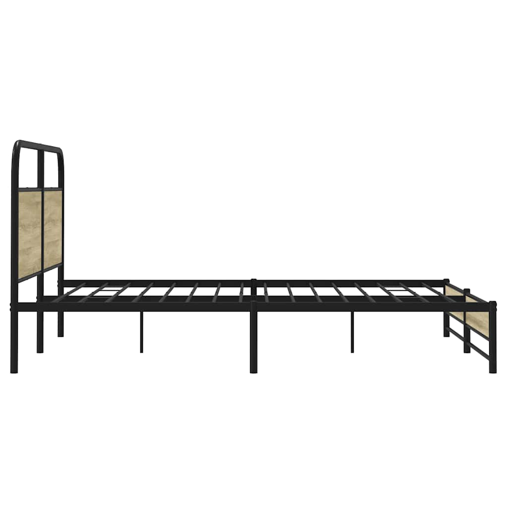 Metalni okvir kreveta bez madraca boja hrasta sonome 200x200 cm