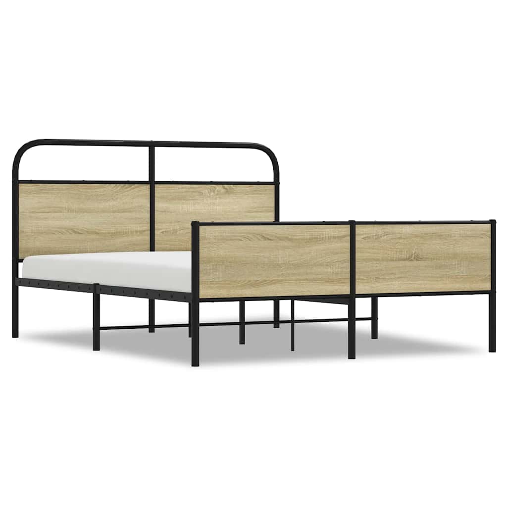 Metalni okvir kreveta bez madraca boja hrasta sonome 160x200 cm