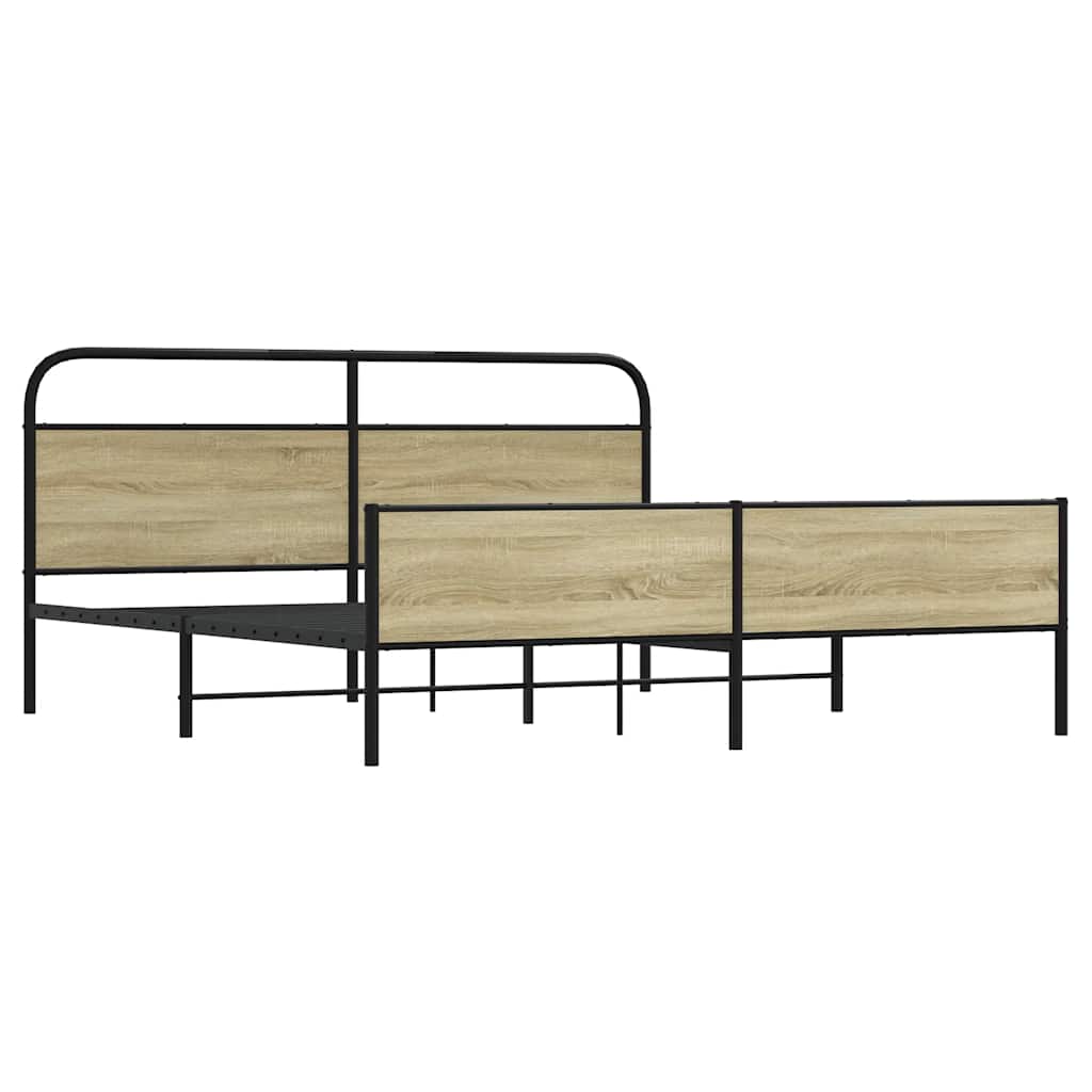 Metalni okvir kreveta bez madraca boja hrasta sonome 180x200 cm