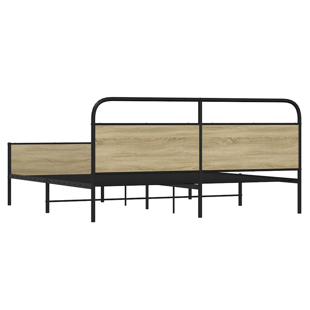 Metalni okvir kreveta bez madraca boja hrasta sonome 180x200 cm