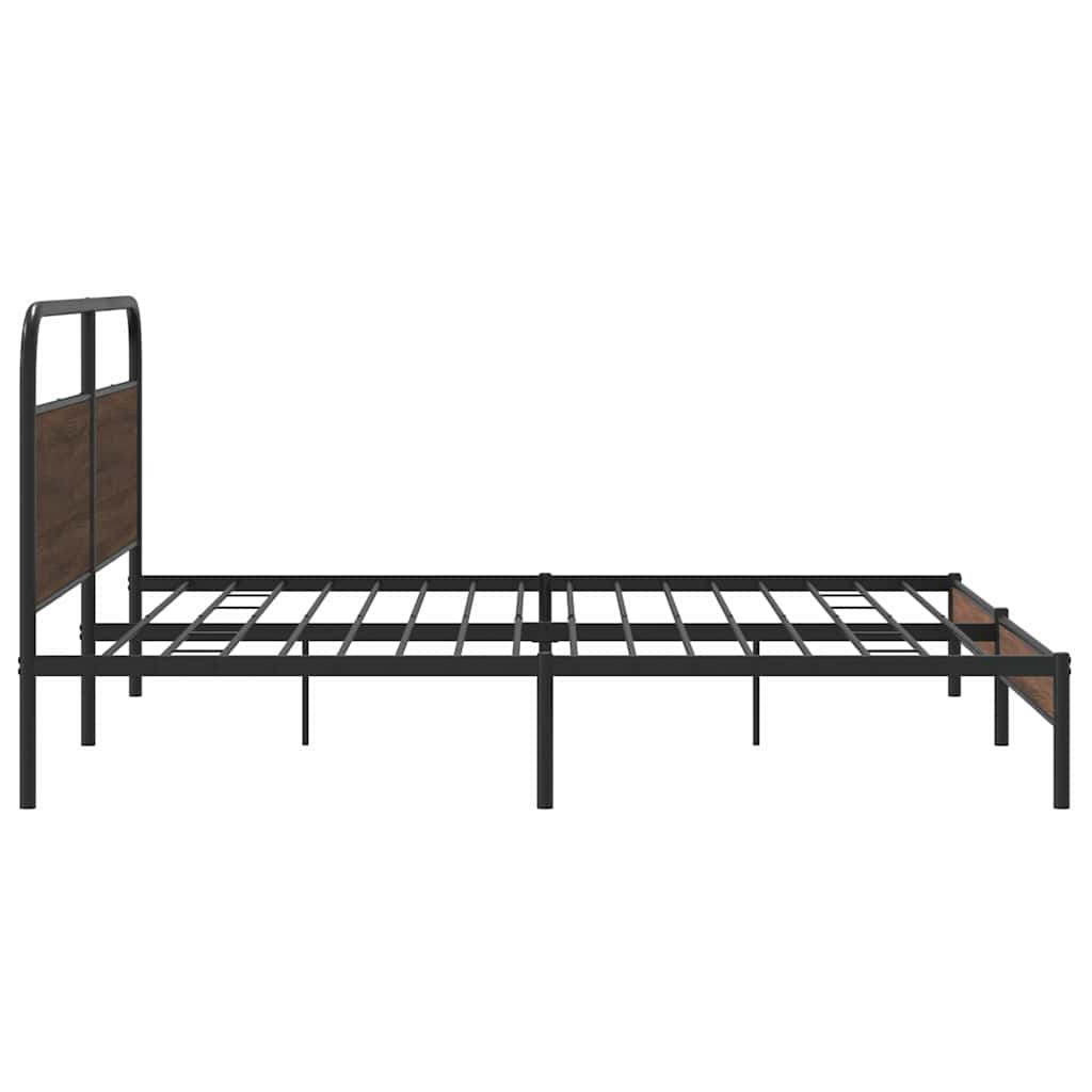 Metalni okvir kreveta bez madraca smeđa boja hrasta 200x200 cm