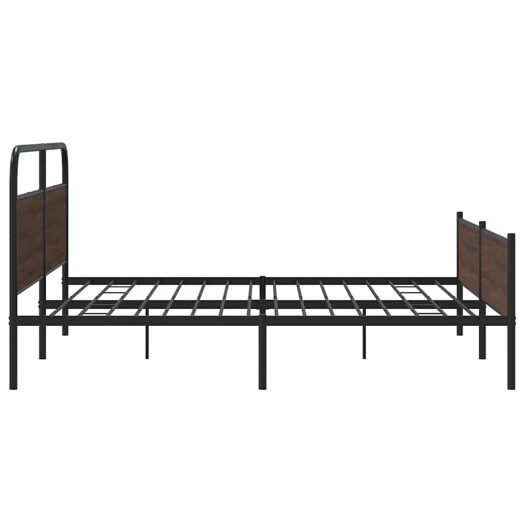 Metalni okvir kreveta bez madraca smeđa boja hrasta 193x203 cm