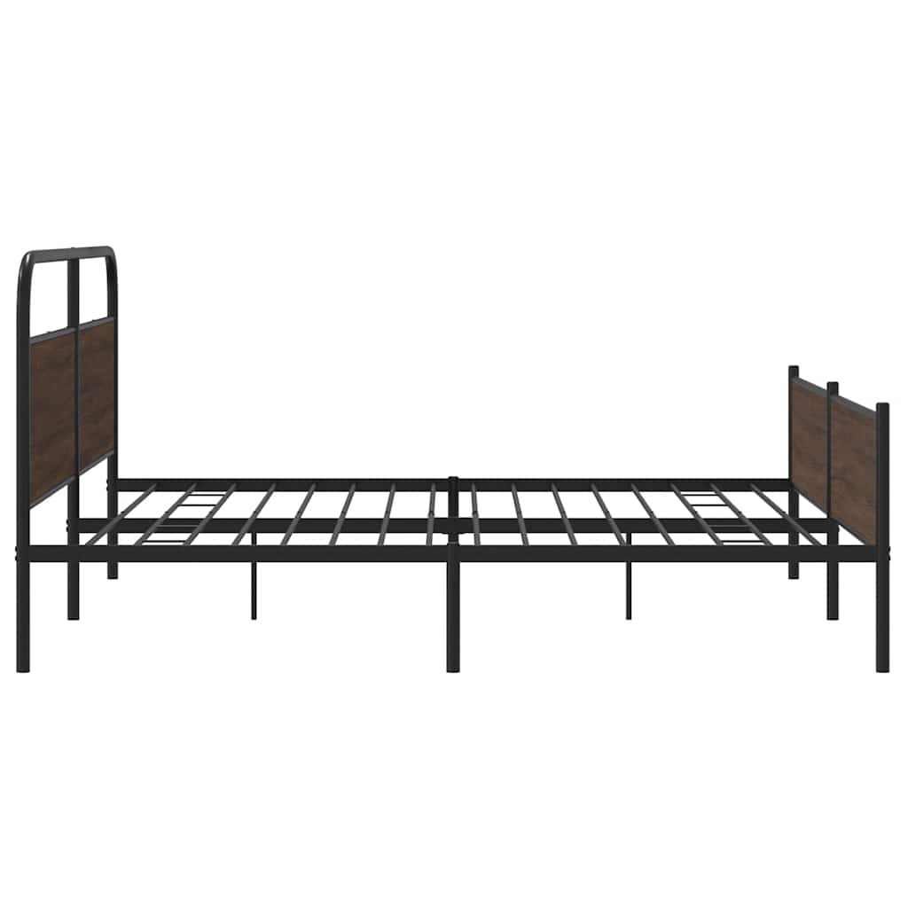 Metalni okvir kreveta bez madraca smeđa boja hrasta 200x200 cm