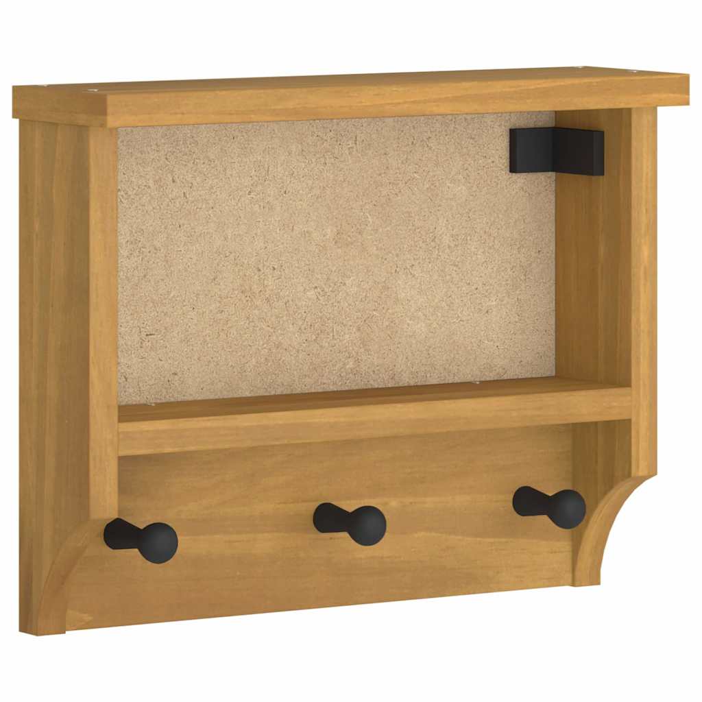 Zidna vješalica za kapute SANDNES 45x12x35 cm puno drvo bor