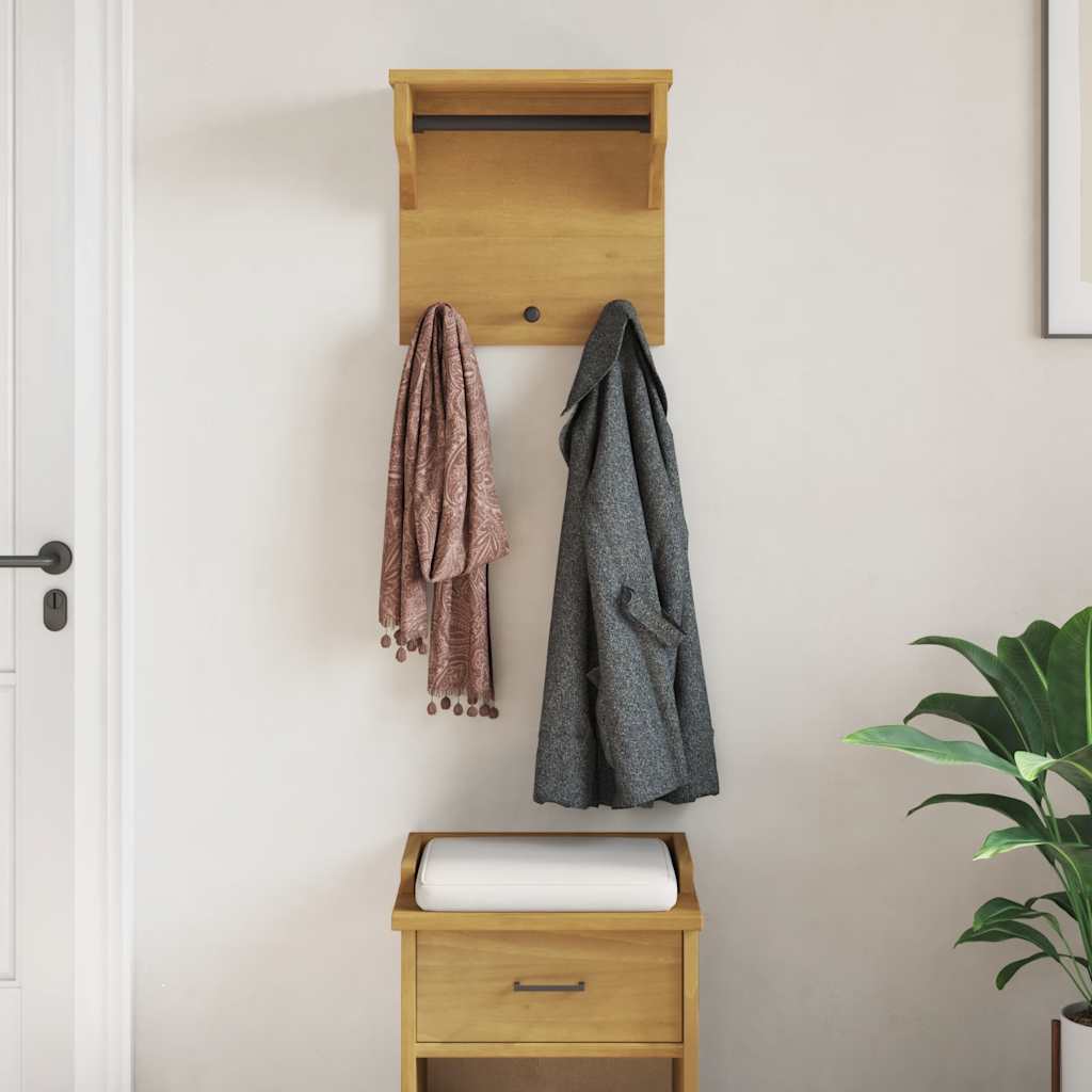 Zidna vješalica za kapute SANDNES 43x30x42 cm puno drvo bor