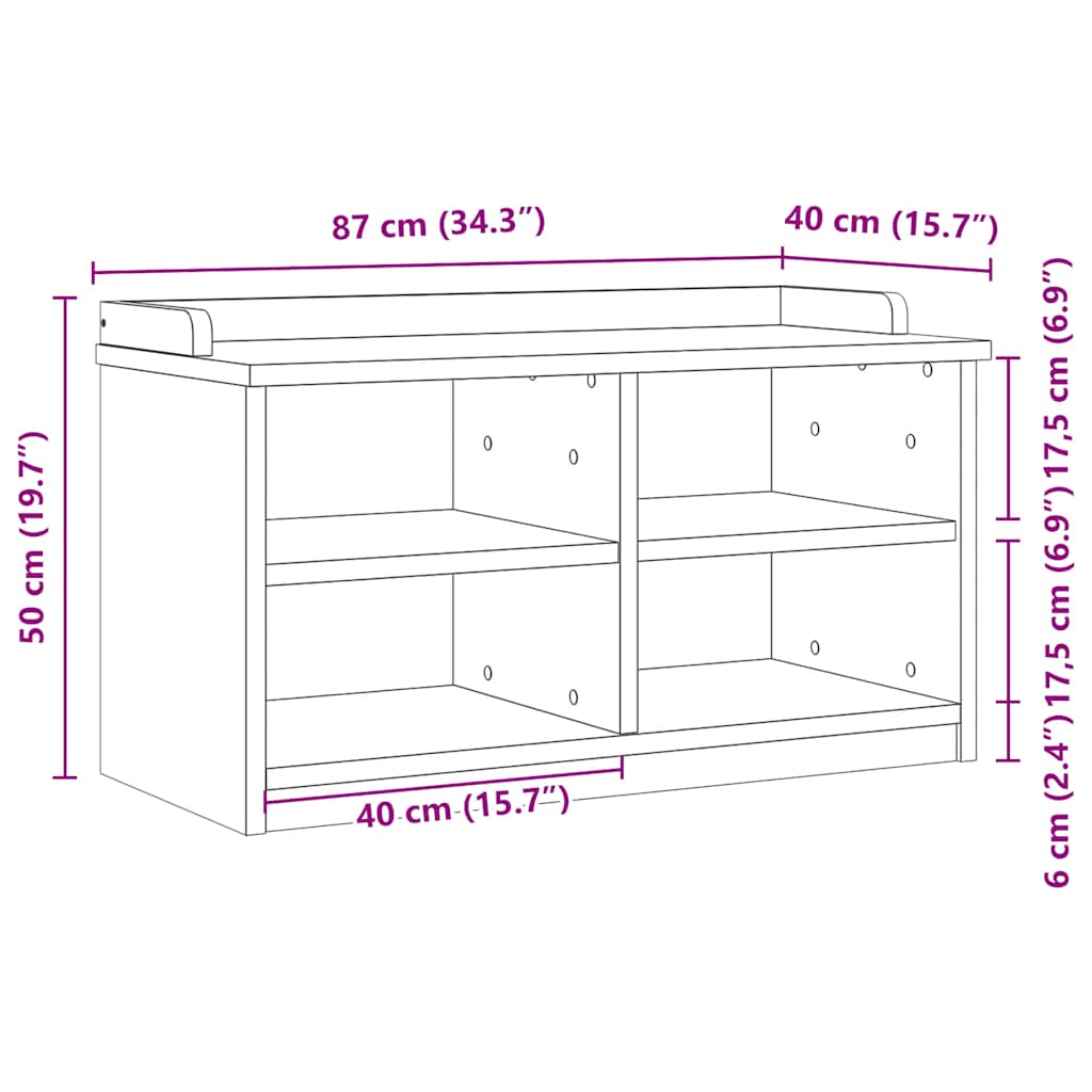 Klupa za predsoblje SANDNES 87x40x50 cm od masivne borovine