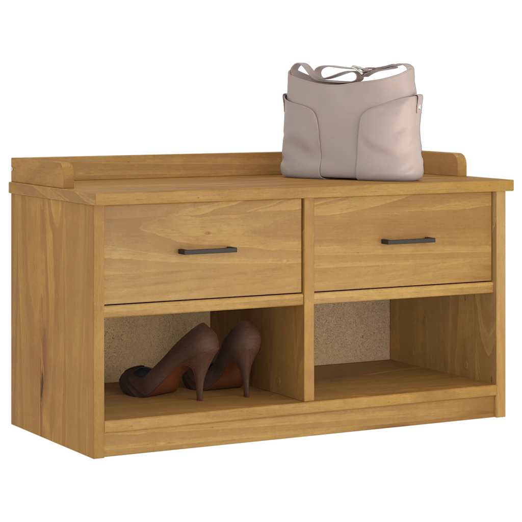 Klupa za predsoblje SANDNES 87x40x50 cm od masivne borovine