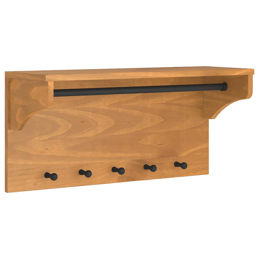 Zidna vješalica za kapute SANDNES 87x30x42 cm Masivno drvo bor