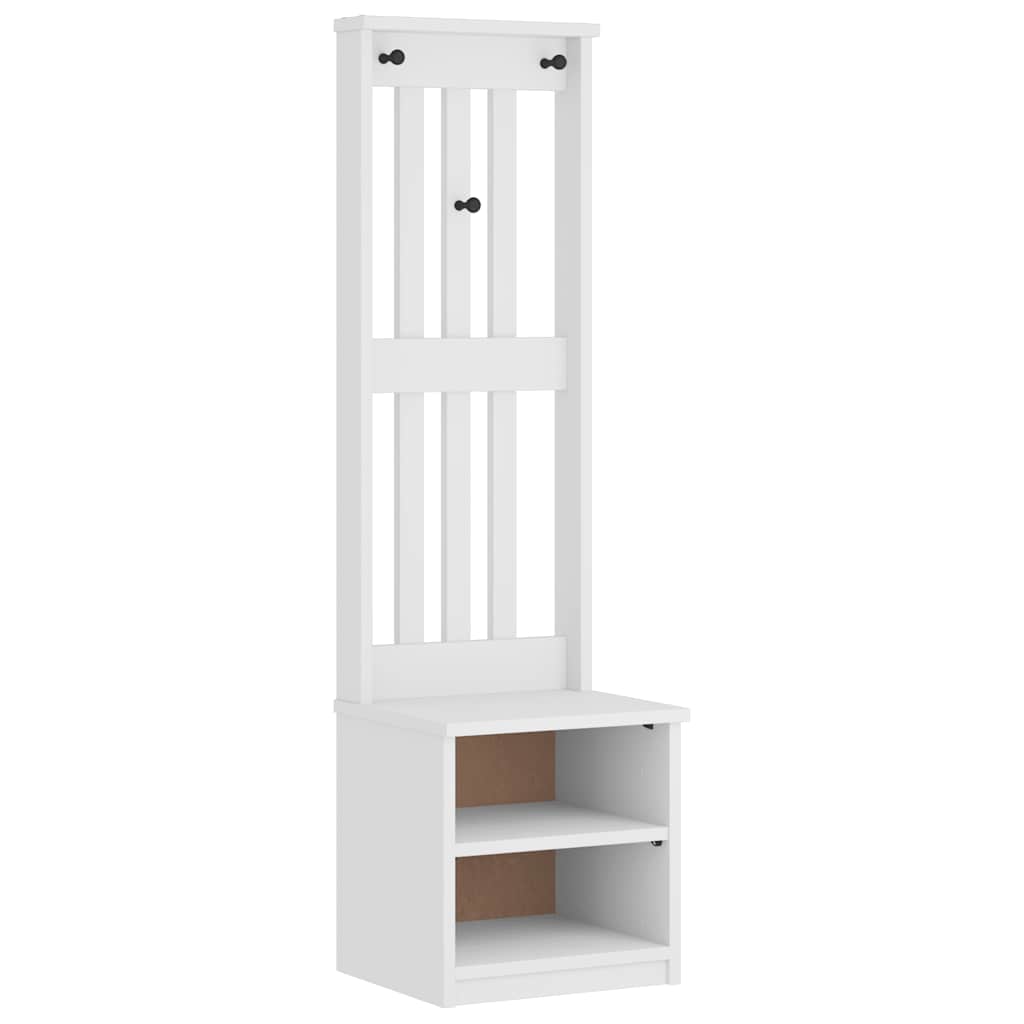 Drvo za dvoranu SANDNES bijelo 45x40x159,5 cm puno drvo bor