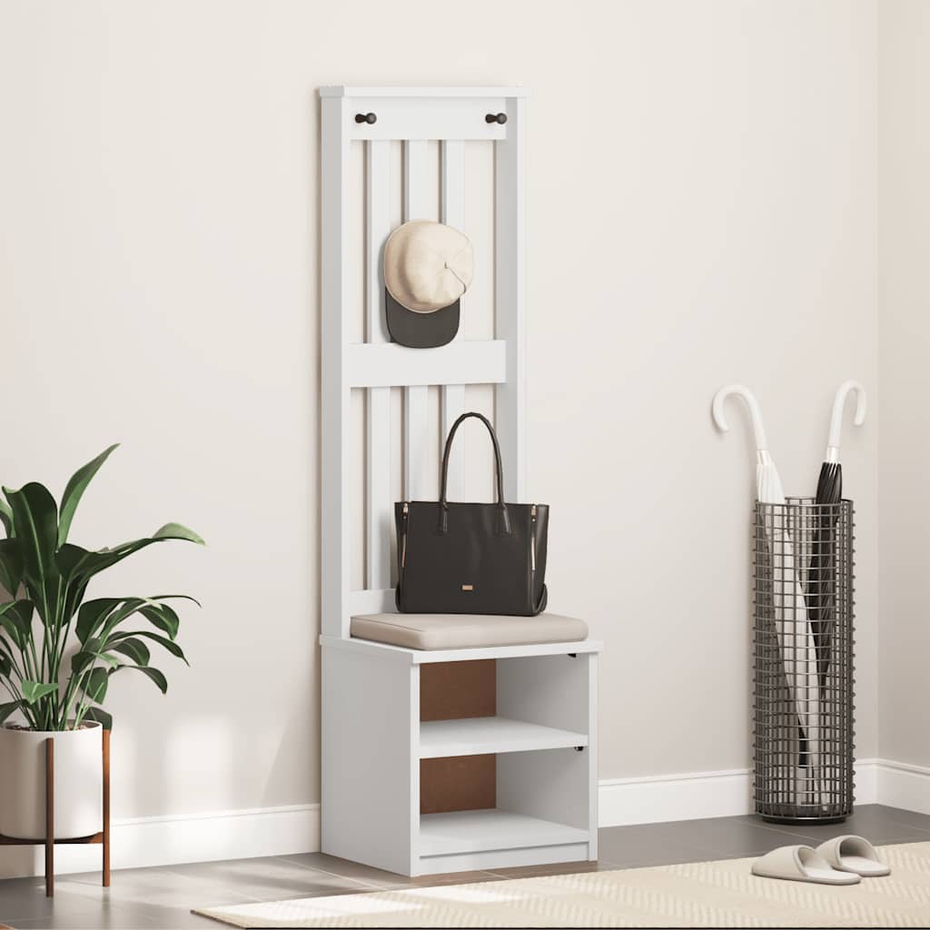 Drvo za dvoranu SANDNES bijelo 45x40x159,5 cm puno drvo bor