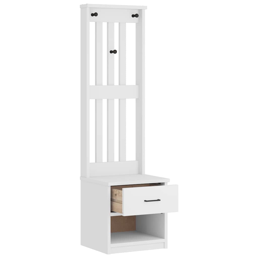 Drvo za dvoranu SANDNES bijelo 45x40x159,5 cm puno drvo bor