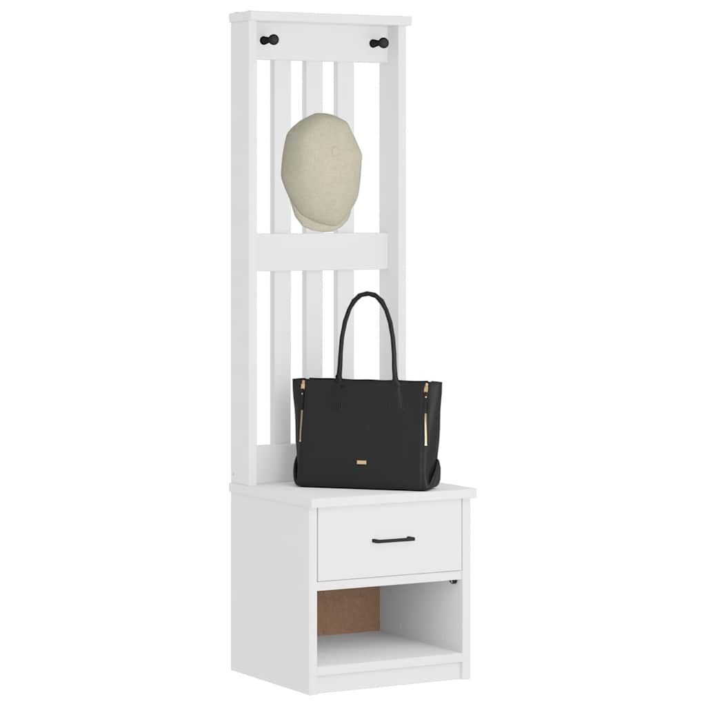 Drvo za dvoranu SANDNES bijelo 45x40x159,5 cm puno drvo bor