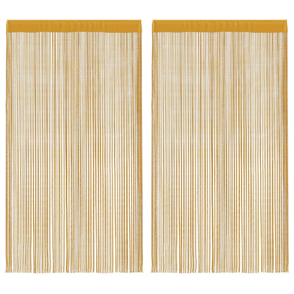 Nižaste zavjese 2 kom zlatne 140x250 cm