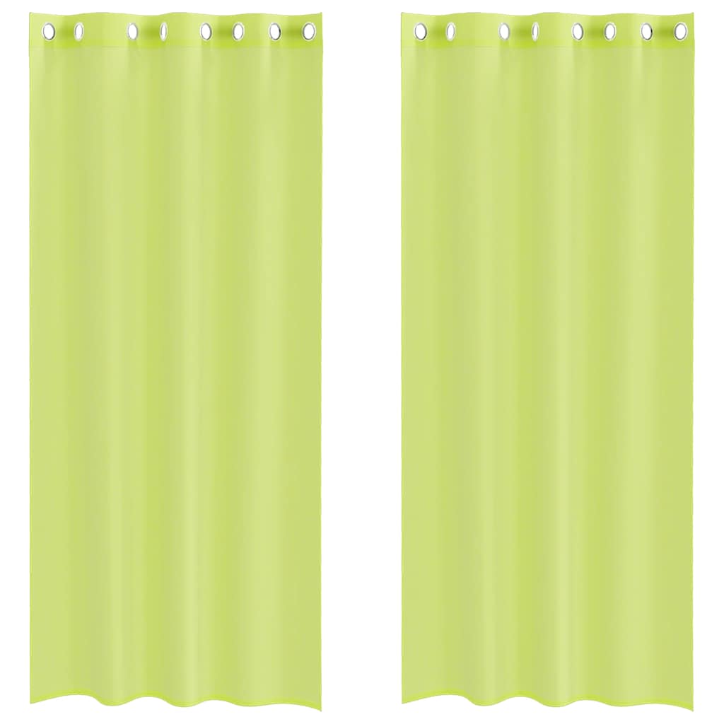 Voile zavjese s ušicama 2 kom. jabukasto zelene 140x245 cm