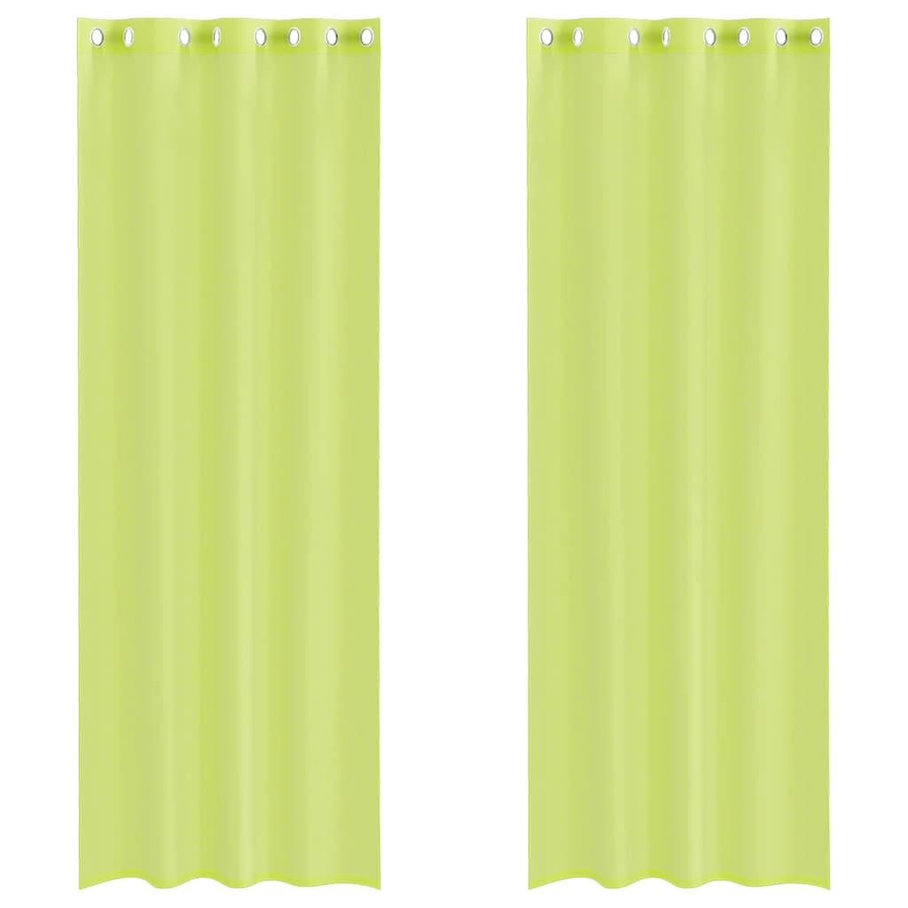 Voile zavjese s ušicama 2 kom zelene boje jabuke 140x260 cm
