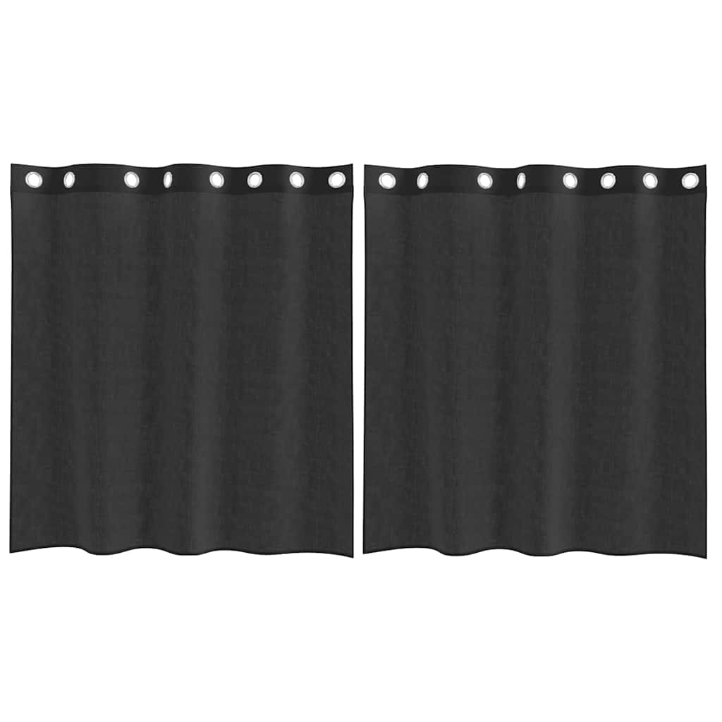 Voile zavjese s ušicama 2 kom crne 140x140 cm