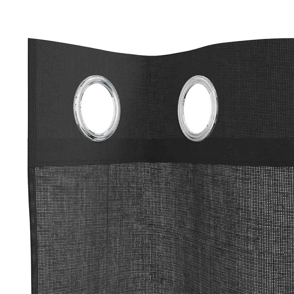 Voile zavjese s ušicama 2 kom crne 140x140 cm