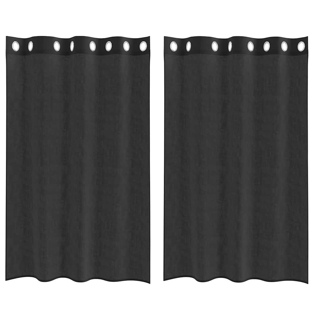 Voile zavjese s ušicama 2 kom crne 140x175 cm