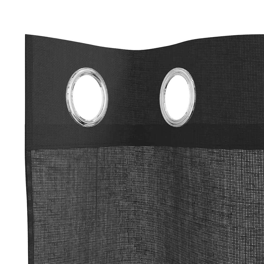 Voile zavjese s ušicama 2 kom crne 140x175 cm