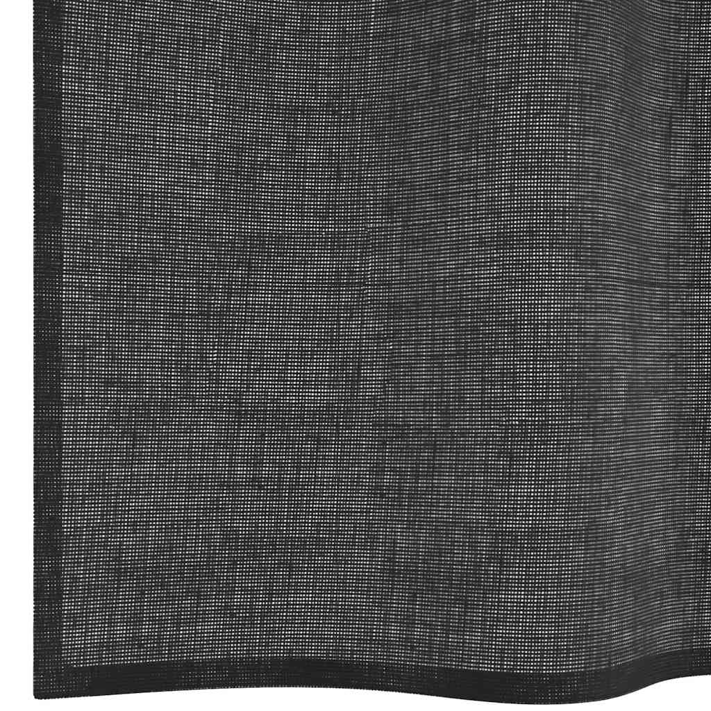 Voile zavjese s ušicama 2 kom crne 140x175 cm
