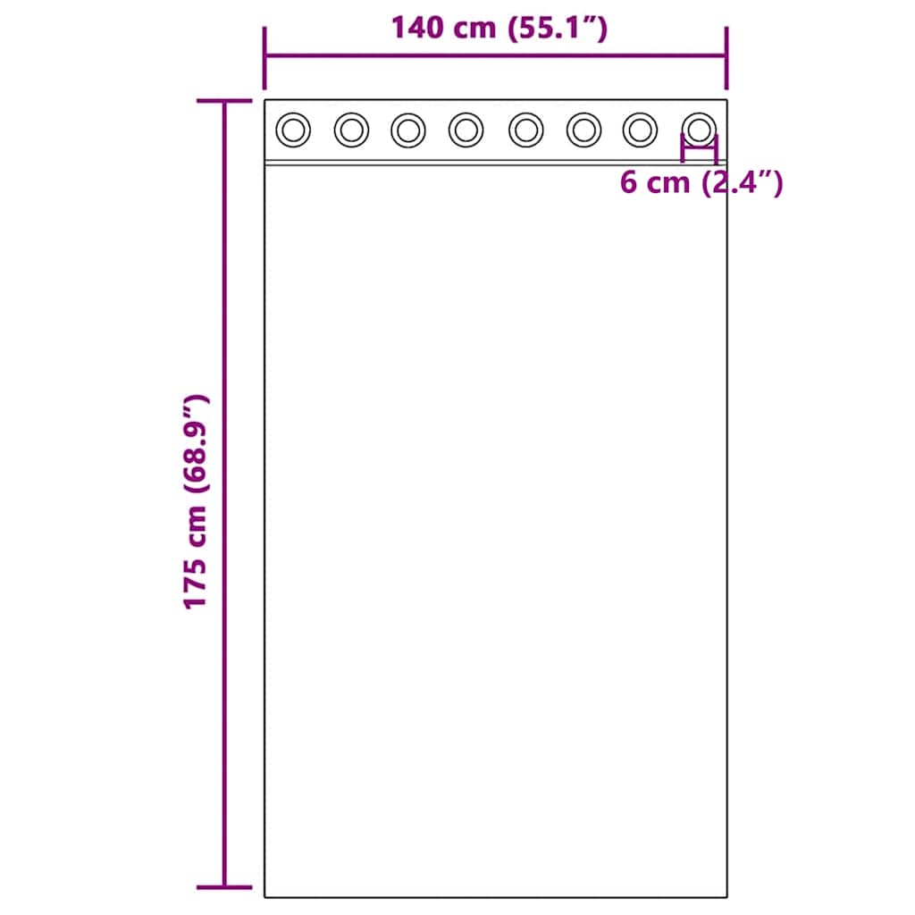 Voile zavjese s ušicama 2 kom crne 140x175 cm