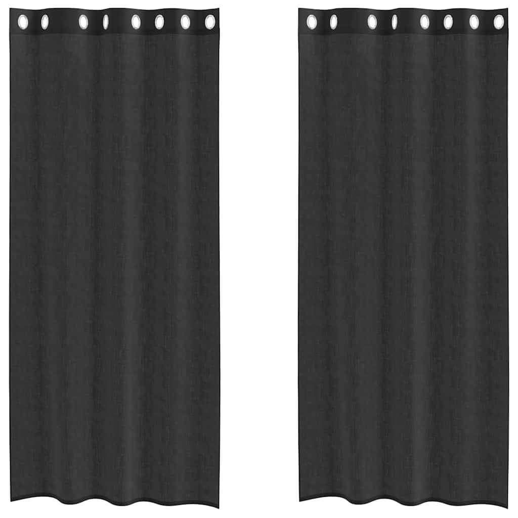Voile zavjese s ušicama 2 kom crne 140x245 cm