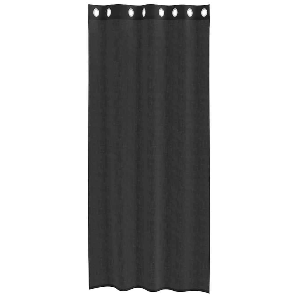 Voile zavjese s ušicama 2 kom crne 140x245 cm
