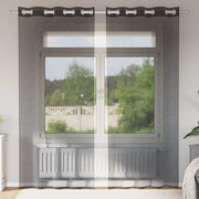 Voile zavjese s ušicama 2 kom crne 140x245 cm