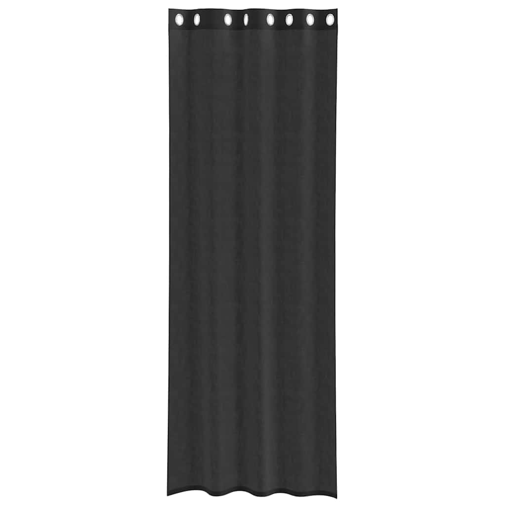 Voile zavjese s ušicama 2 kom crne 140x300 cm