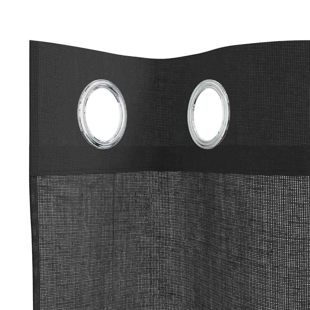 Voile zavjese s ušicama 2 kom crne 140x300 cm