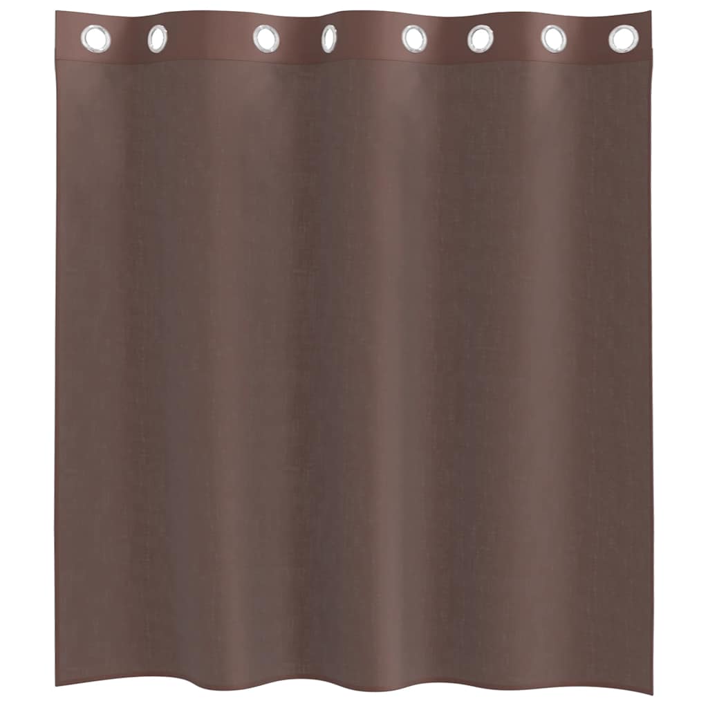 Voile zavjese s ušicama 2 kom smeđe 140x140 cm