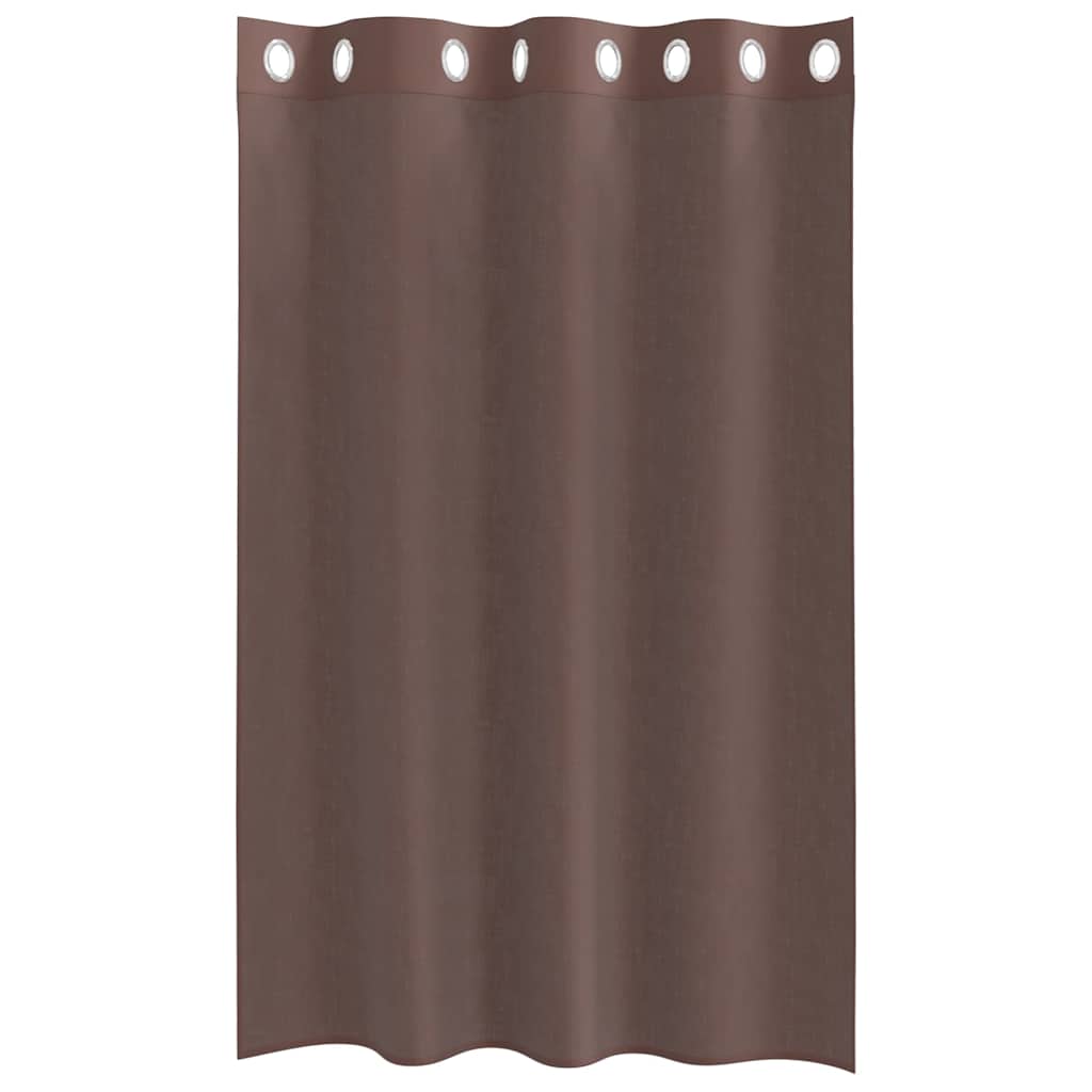 Voile zavjese s ušicama 2 kom smeđe 140x175 cm
