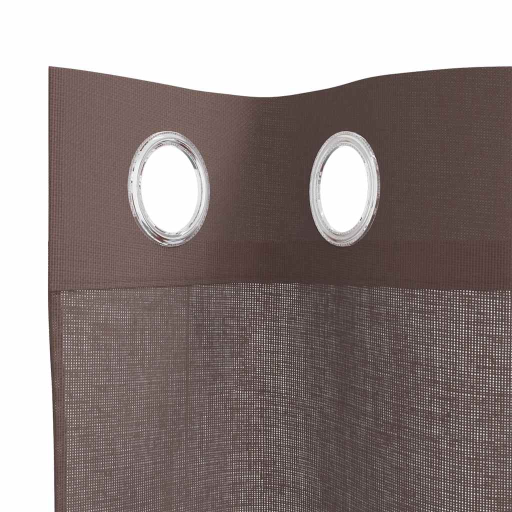 Voile zavjese s ušicama 2 kom smeđe 140x175 cm