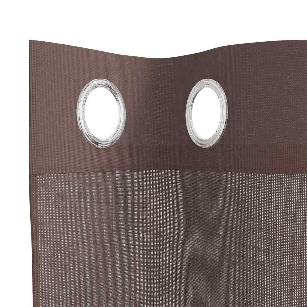 Voile zavjese s ušicama 2 kom smeđe 140x225 cm